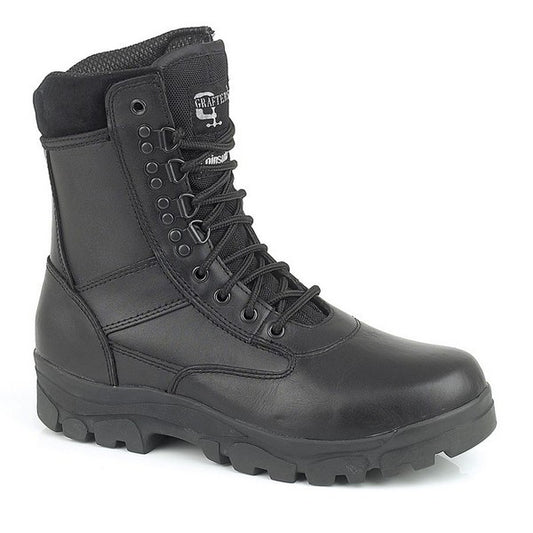 All Leather Patrol Boots - Black