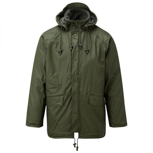 Fleece Lined Flex Waterproof Jacket - Green