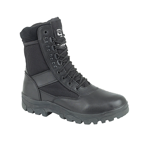 Half Leather Patrol Boots - Black