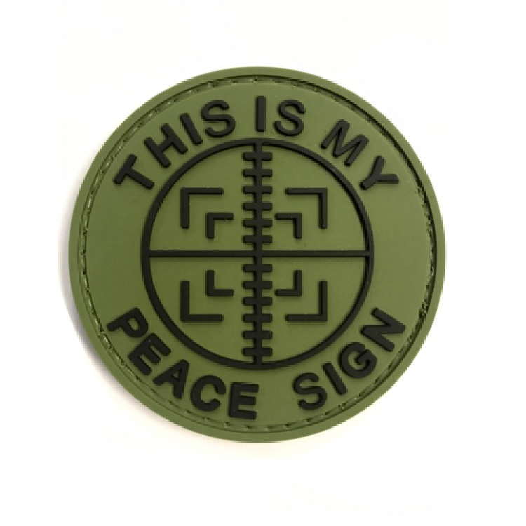 XX Peace Sign Green Tactical Rubber Patch